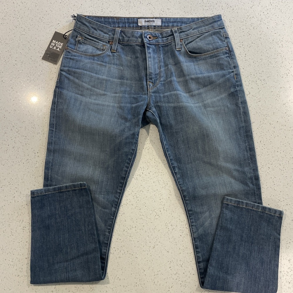 NWT Baldwin Jeans Womens 29‎ The Rivington Skinny Crop Denim Medium Wash